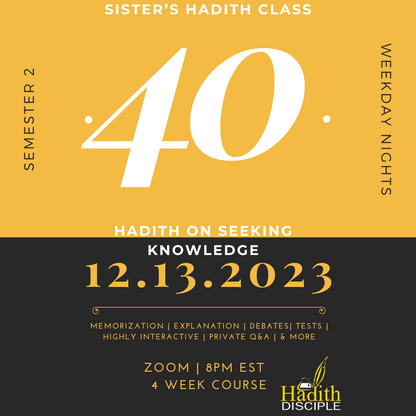 Sister's Hadith Class Semester 2 December 2023