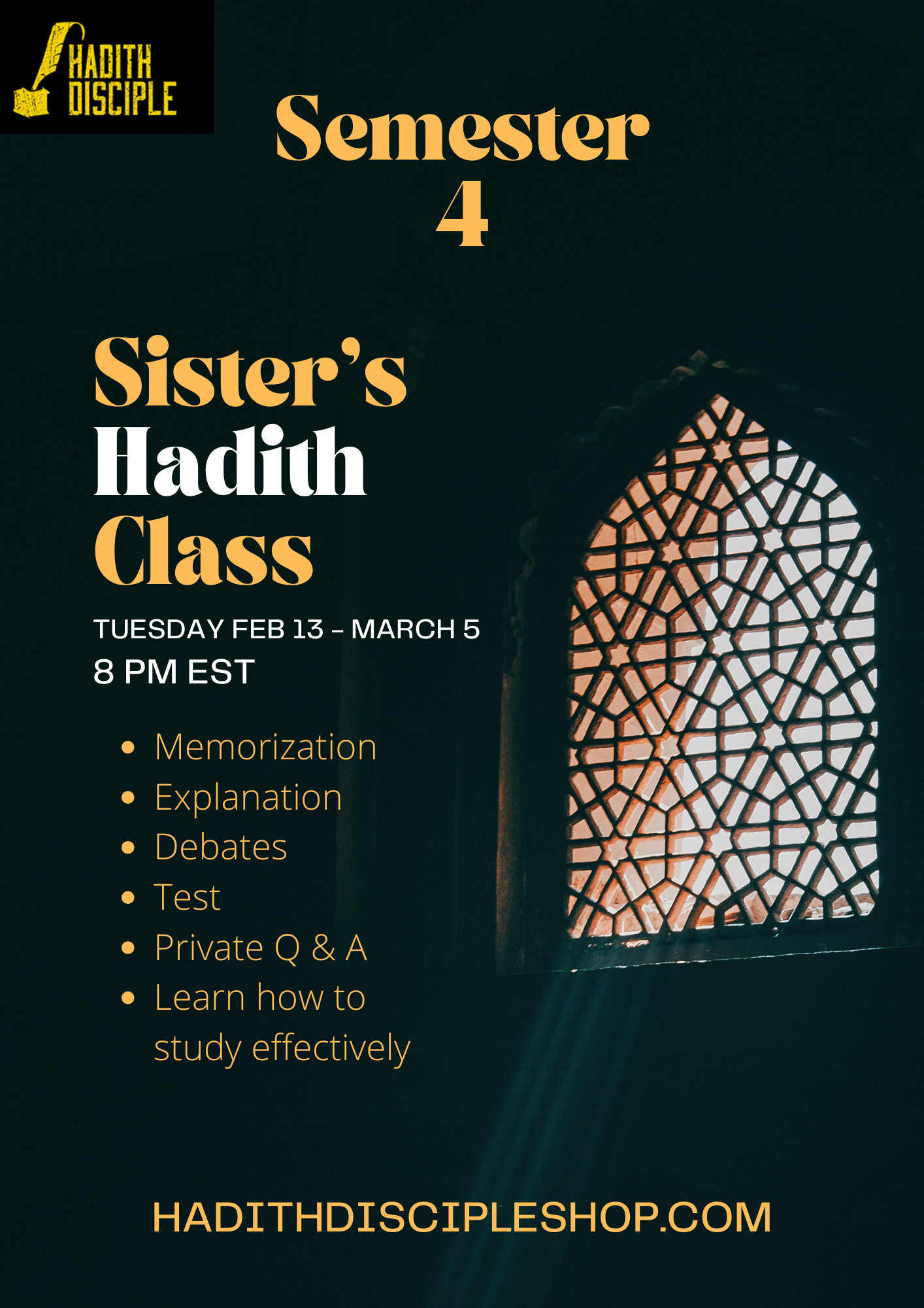 Sister's Hadith Class- Semester 4